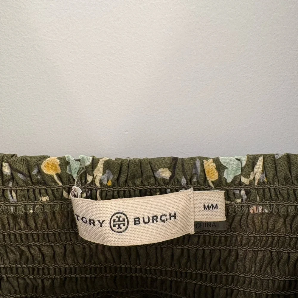 Tory Burch Smocked Floral Mini Dress Size Medium - Picture 3 of 15